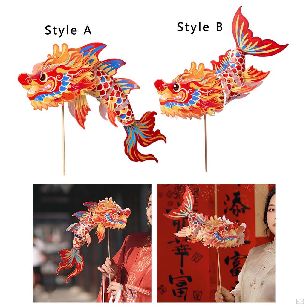 Chinese Year Dragon Lantern, LED Decoration, Unfinished Ornament for Children, Holiday