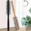 Wooden Handle Curling Brush Nylon Circular Hair Comb Curling Brush Professional Salon Styling Tool Special for Real Hair Wigs