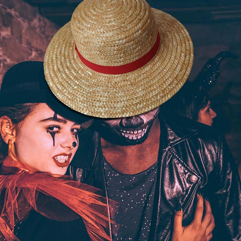 31см/35СМ Аниме Соломенная Шляпа Фестивали Вечеринка Косплей Реквизит Шляпа для Защиты от Солнца Летняя Солнечная Соломенная Пляжная Шляпа для Мужчин Женщин