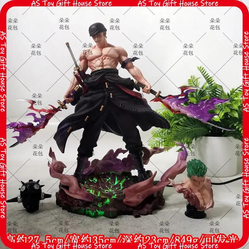 Фигурка Ророноа Зоро из One Piece с Хаки Вооружения, Сменная Голова, Коллекционная Статуэтка, Настольное Украшение Для Фанатов Аниме