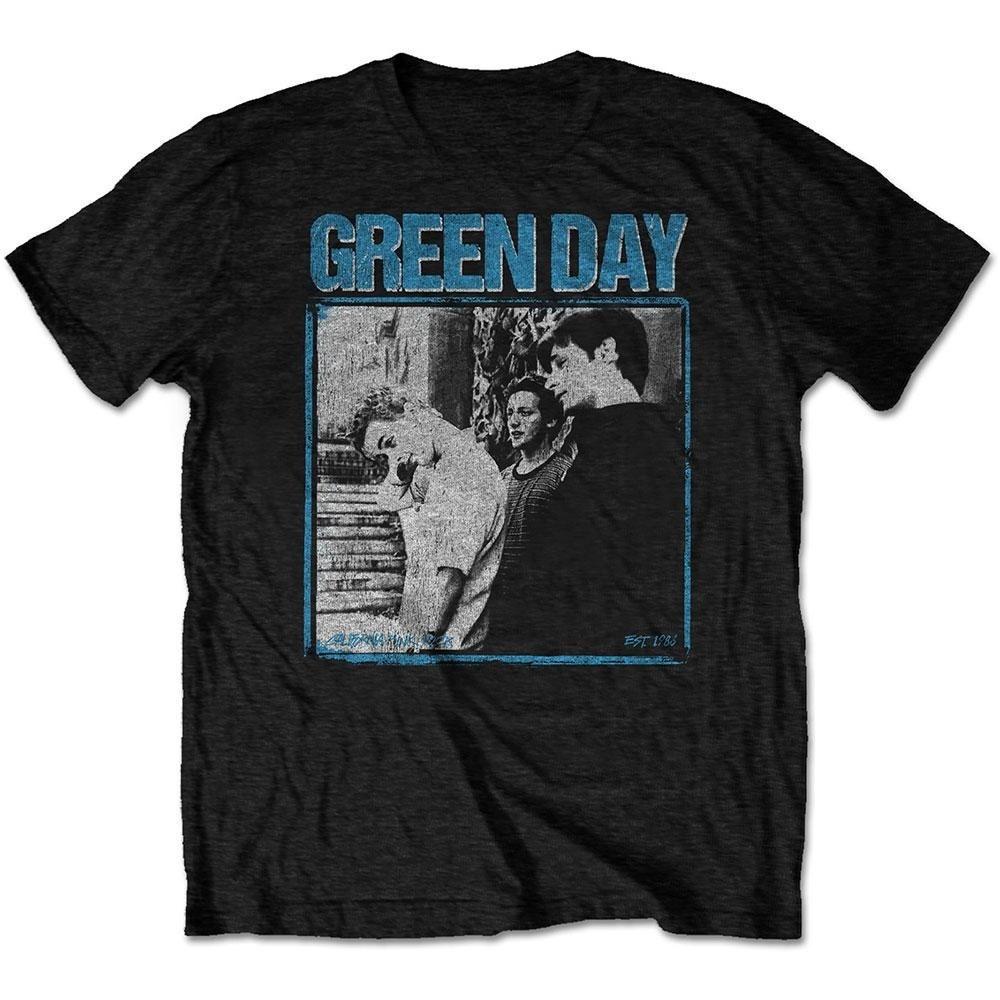 Green Day Vintage Band Photo Print Cotton TShirt Punk Rock Band Unisex Short Sleeve Tee