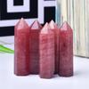 Натуральный шестигранный кристалл клубничного кварца - Украшение для домашнего декора