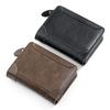 Ретро повседневный мужской кошелек с коротким замком-молнией, многофункциональный держатель для карт, кошелек для монет, мужской кошелек