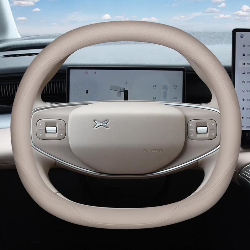 Car Non-slip Leather Steering Wheel Cover Wear-resistant Odor-free Handle Cover Universal All Seasons for Xiaopeng X9 2025