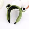Knitted Animal for Frog Headwear Cartoon Big Eyes Hairband Cute Photo Props Fancy Dress Halloween Cosplay Accessories