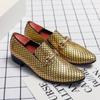 Fashion Men Classic Lefu Shoes Gold Silver Casual Business Dress Shoes European and American Wedding Show Shoes Size 38-48 Men Shoes