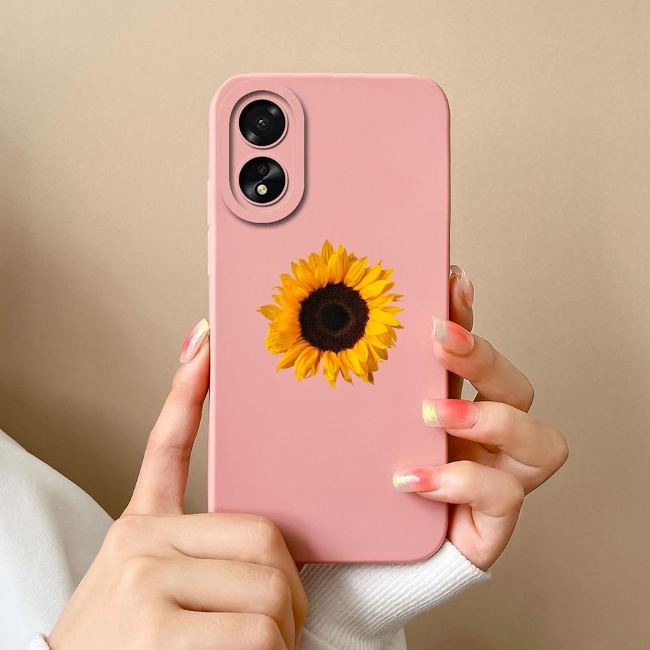 For OPPO A2 A38 A58 A78 A79 Realme 11 Pro Plus Phone Case Cute Fashion High Quality Sunflower Butterfly Matte Liquid Silicone For OPPO Phone Bumper