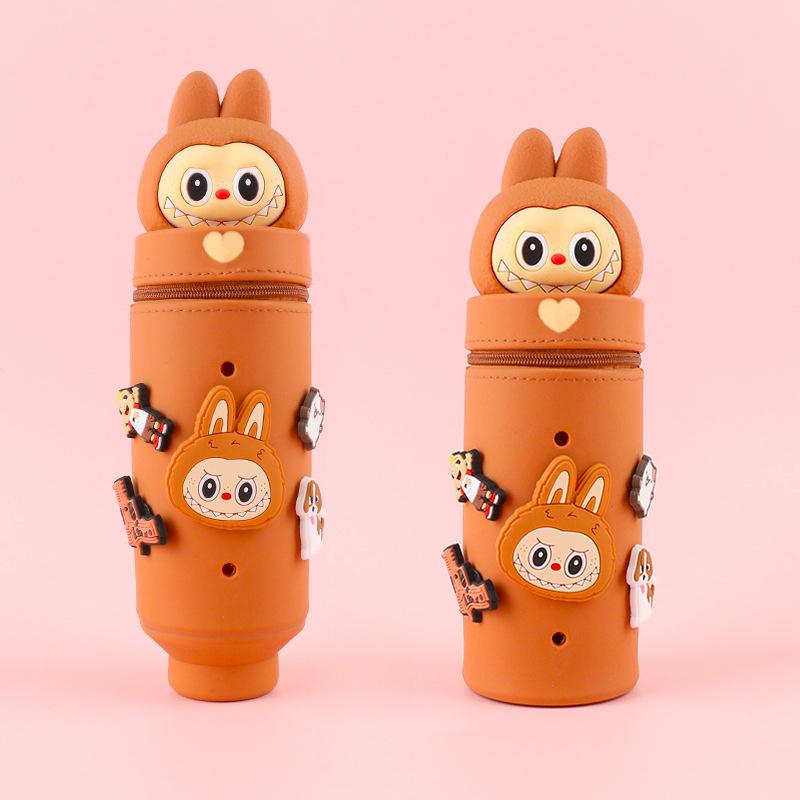 Мультяшный милый силиконовый пенал настольный органайзер креативный складной выдвижной контейнер для ручек канцелярские принадлежности сумка для хранения подарки