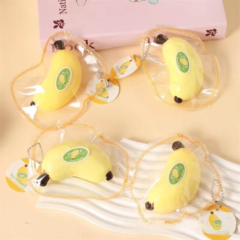 Slow Rebound Material Banana Squeeze Toy Handmade Slow Rising Squishy for Anxiety Relaxation
