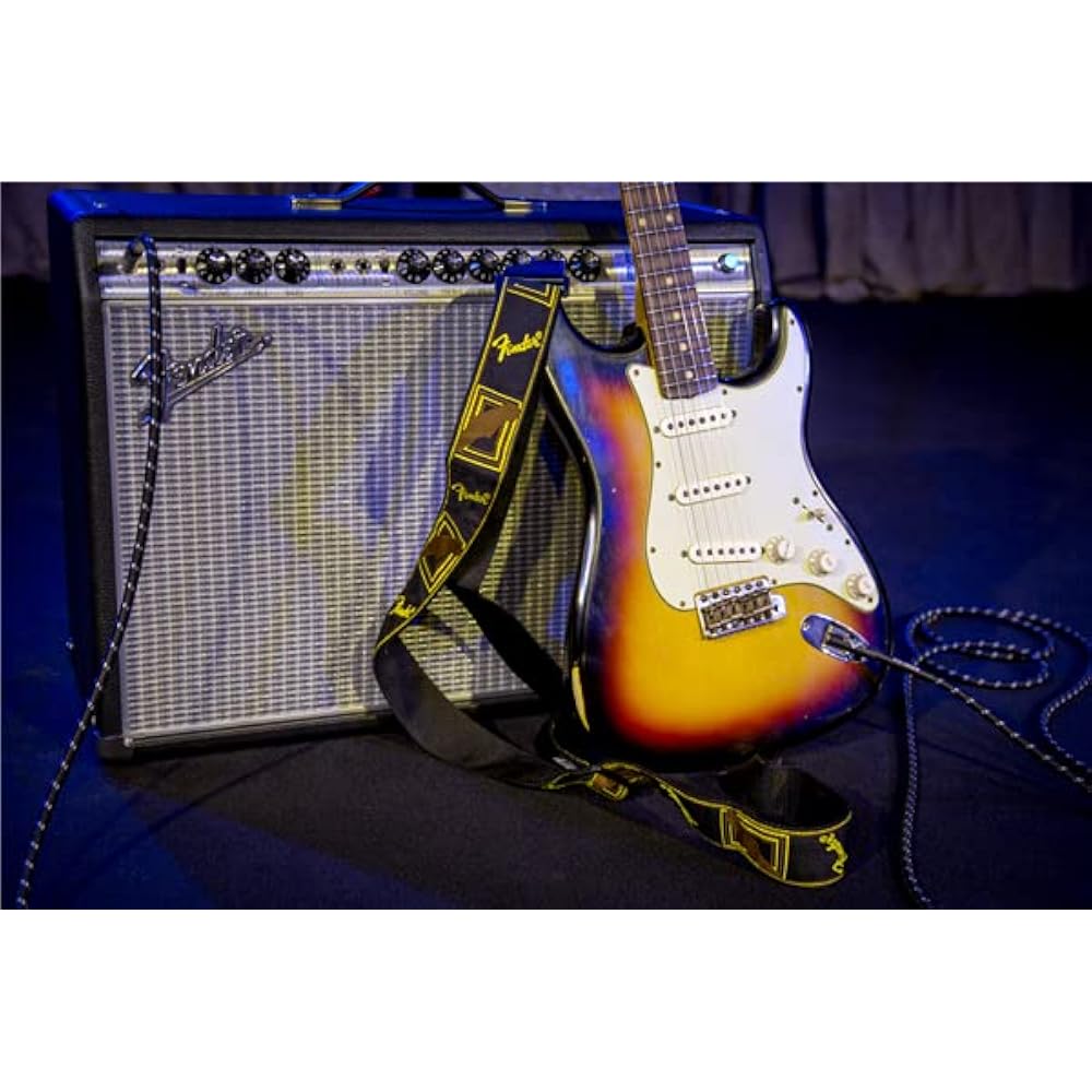 [Fender] Ремень 2" Ремень с монограммой, Черный/Желтый/Коричневый