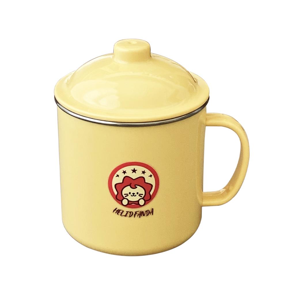 Милая чашка для воды с рисунком для ребенка, тамблер из нержавеющей стали 304, прочная кружка для питья с крышкой 410 мл, съемная кофейная кружка