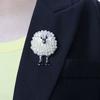 Zinc Alloy Pearl Brooch Full Drill Design Fashion Brooch Sheep Brooch  For Bags Hats T-shirts Jeans