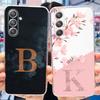 Чехол для Samsung Galaxy A55 A35 A25 5G 2024 Новый Милый Цветок с Буквами Прозрачный Мягкий Чехол для Samsung A55 5G SM-A556B TPU Funda