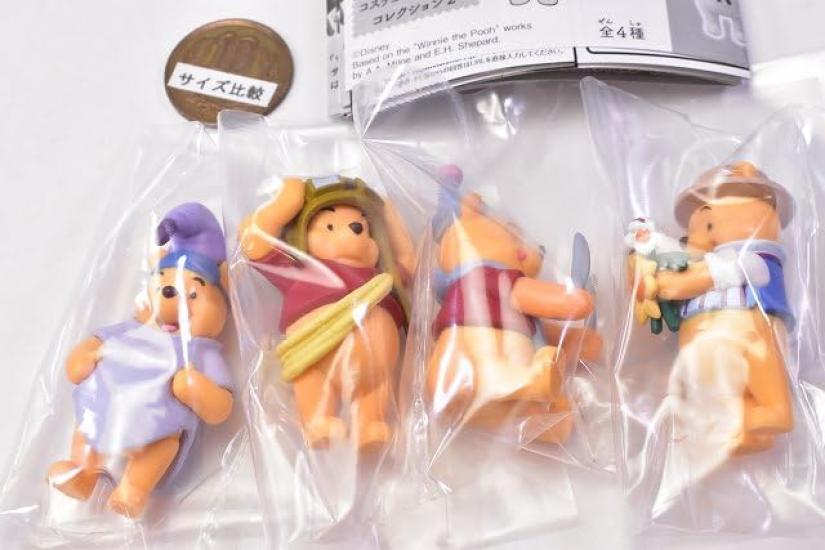 Winnie the Pooh Costume Figure Collection 2 [Complete Set of 4 Figures] Gachapon Capsule Toy