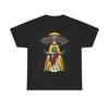 Alien Jesus Graphic T Shirt Funny Space Ship Unisex Heavy Cotton Tee