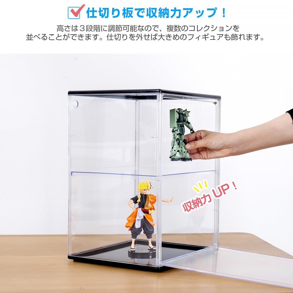 Hachibanya Фигурка Прозрачная Витрина с Магнитным Коллекционным Широкая x 25 см Глубина x 40 см Прозрачная x Кейс из одной части, Хранение, Дверца, Кейс, Штабелируемый,