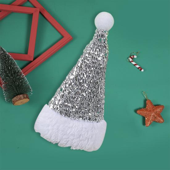 10 шт., мини-шляпа Санта-Клауса, 10 шт., праздничные рождественские украшения для стола, чехлы для вилок, товары для дома