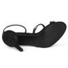 Allegra K Strap Sandals with Rhinestones, High Heels, Stiletto Heels, Women's, Black, Size 27.0cm