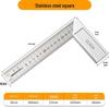 Stainless Steel Triangle Ruler 90°/45° Right Angle, Large Square, Thickened Woodworking Tool