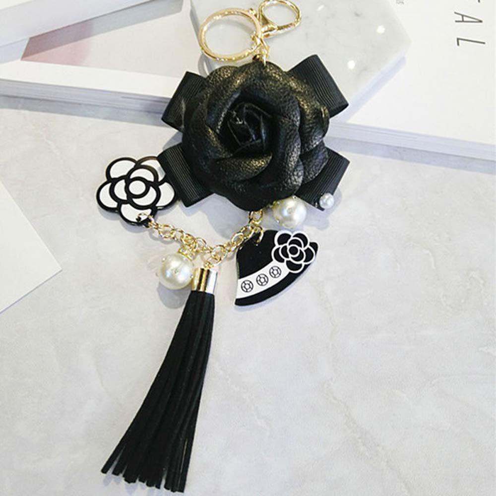 Car Key Ring Gifts Bag Ornaments Umbrella Key Chain Flower Keyring Bag Pendant Camellia Key Chain