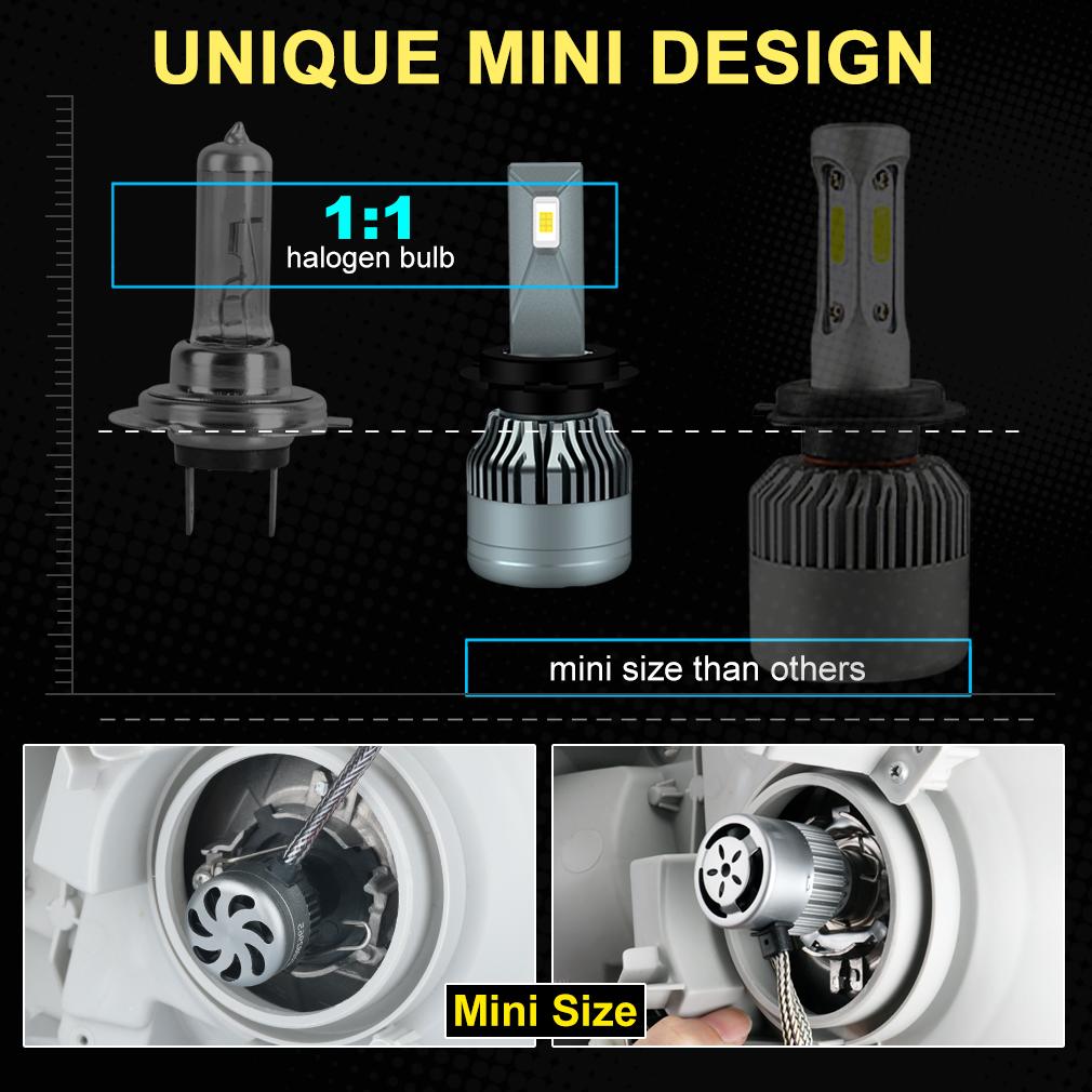 2 шт. автомобильные фары H4 LED H7 18000LM H1 H8 H11 светодиодные лампы Atuo для автомобильных фар HB3 HB4 9005 9006 9012 Hir2 Turbo светодиодные лампы 12 В