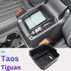 For Volkswagen Taos 2022 2023 2024 Tiguan MK1 MK2 Armrest Storage Box Tiered Storage Box Center Console Organizer Accessories