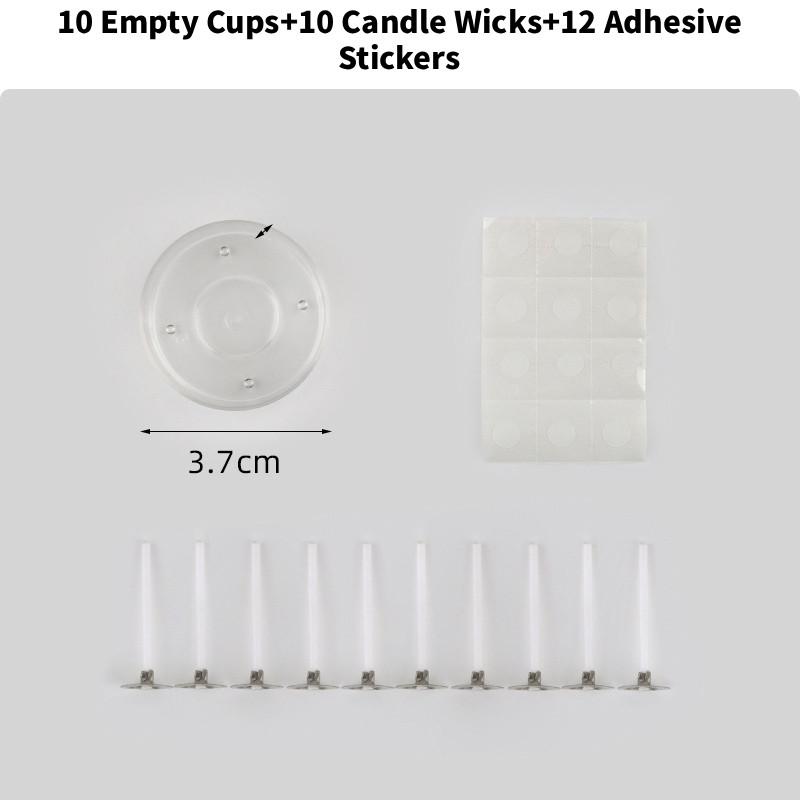 10 шт. Формочки для чайных свечей в форме сердца, фитили, прозрачные, любовь, восковые баночки, баночки для изготовления