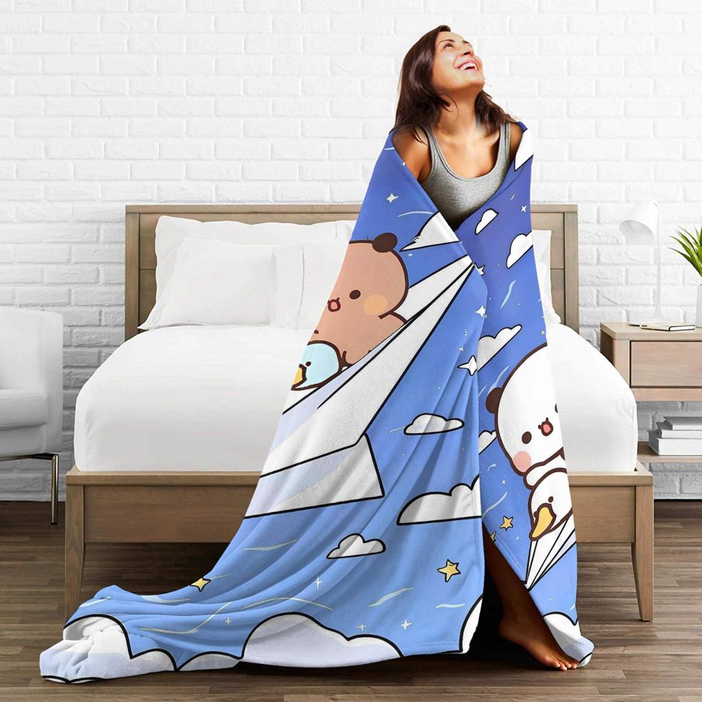 Soft BlanketGirls Boys Camping Bubu Dudu Flying Throw Blanket Flannel Bedspread For Couch Chair Sofa Bed Fashion Sofa Bed Cover