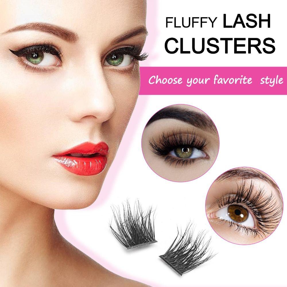 Faux Mink Lash Clusters Dramatic DIY Eyelash Extension Individual Cluster Lashes  at Home