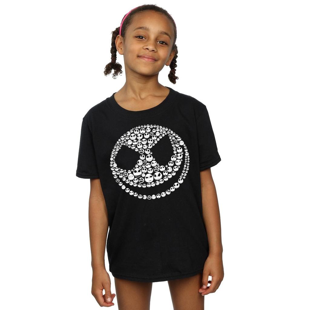 Disney Girls Nightmare Before Christmas Jack Skull Collage Cotton T-Shirt