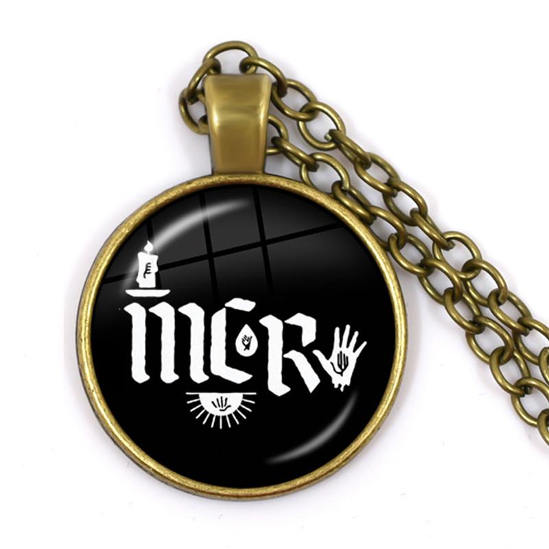Панк Ожерелья Рок-группа My Chemical Romance Круглый Стеклянный Купол Кабошон Ожерелье Модные Фанаты Звеньевая Цепь Украшения