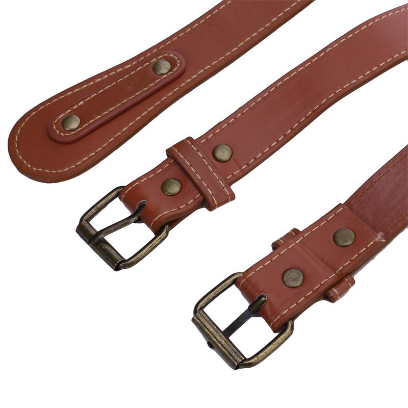 Leather Picnic Blanket Strap Brown Color for Outdoors Leather Metal Picnic Mat Strap Blanket Strap