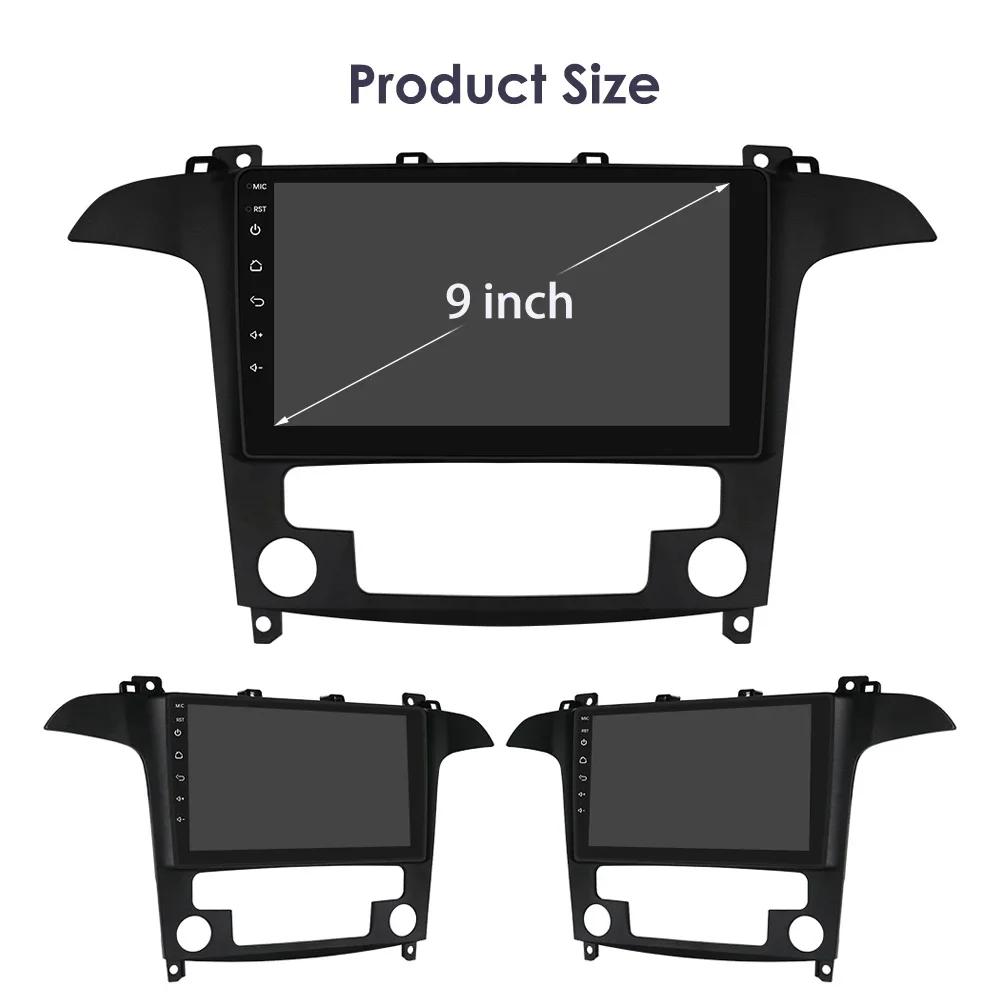 OSSURET Carplay 4G Android 13 Автомобильное радио для Ford S-Max 2007 - 2015 Auto AC Мультимедийный видеоплеер GPS 2din Авторадио Интеллектуальный экран Bluetooth RDS