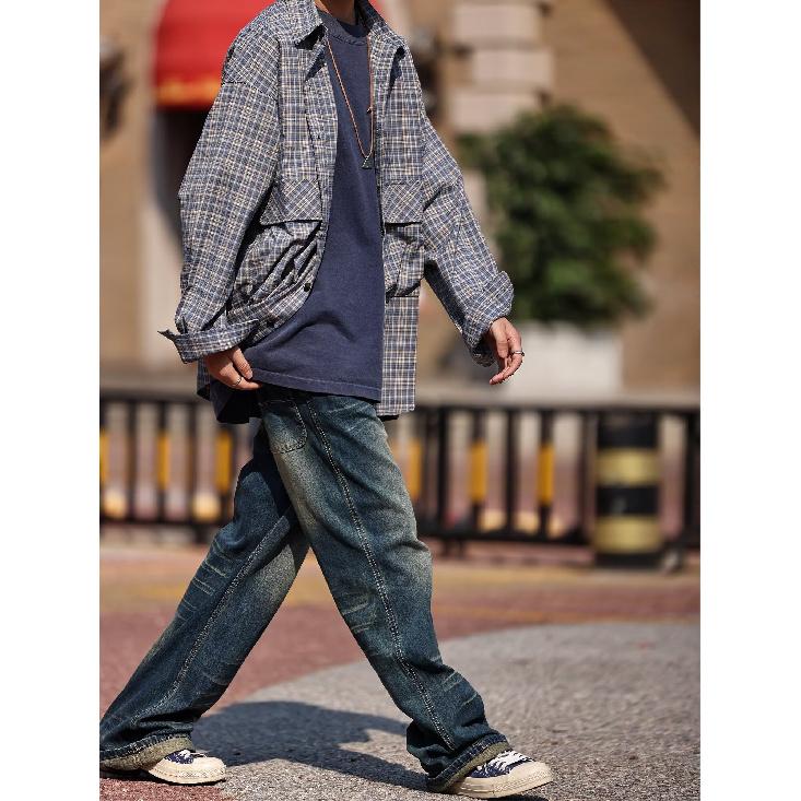 2024 Letter Long Sleeve Shirt Japanese Hong Kong Style Ins Loose Shirt Boys Summer Trendy Versatile Casual Coat