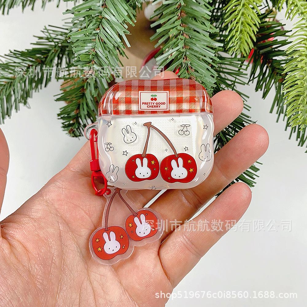 Cherry Miffy Rabbit for Apple AirPods 1 earphone case AirPods Pro 1st generation Bluetooth earphone case airpo