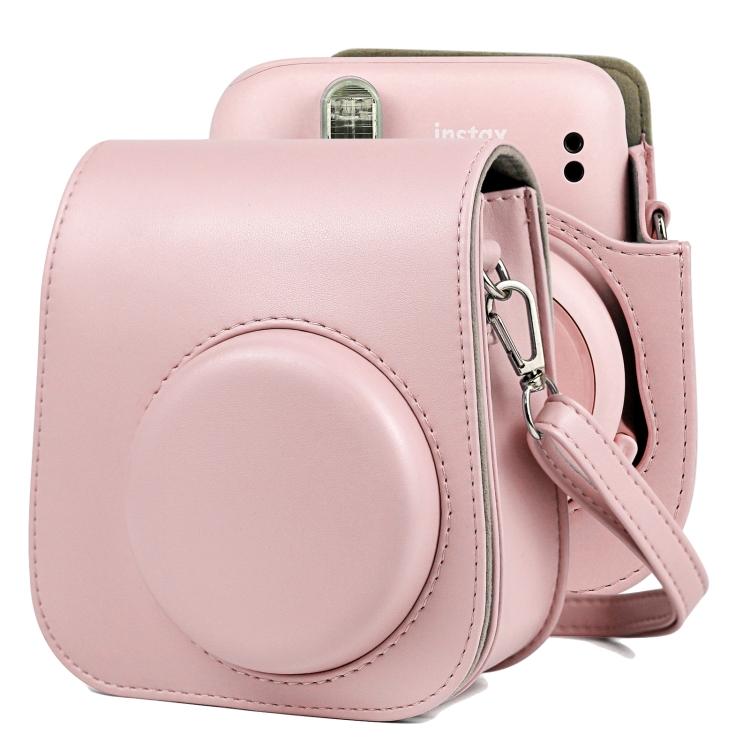 Однотонный кожаный чехол-сумка для камеры на все тело с ремешком для FUJIFILM Instax mini 11