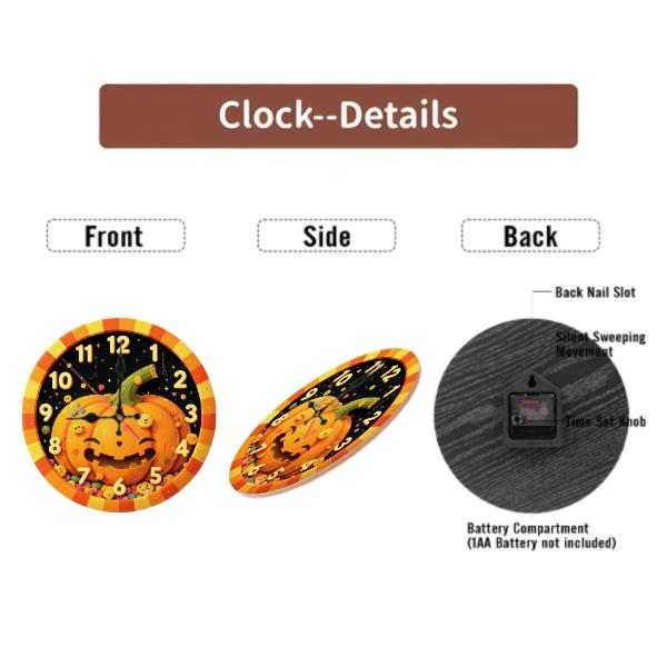 Custom Pattern Wall Clock, Custom Logo (AA Batteries Not Included), Artistic Home Decor, 10-Inch Silent Wooden Wall Clock