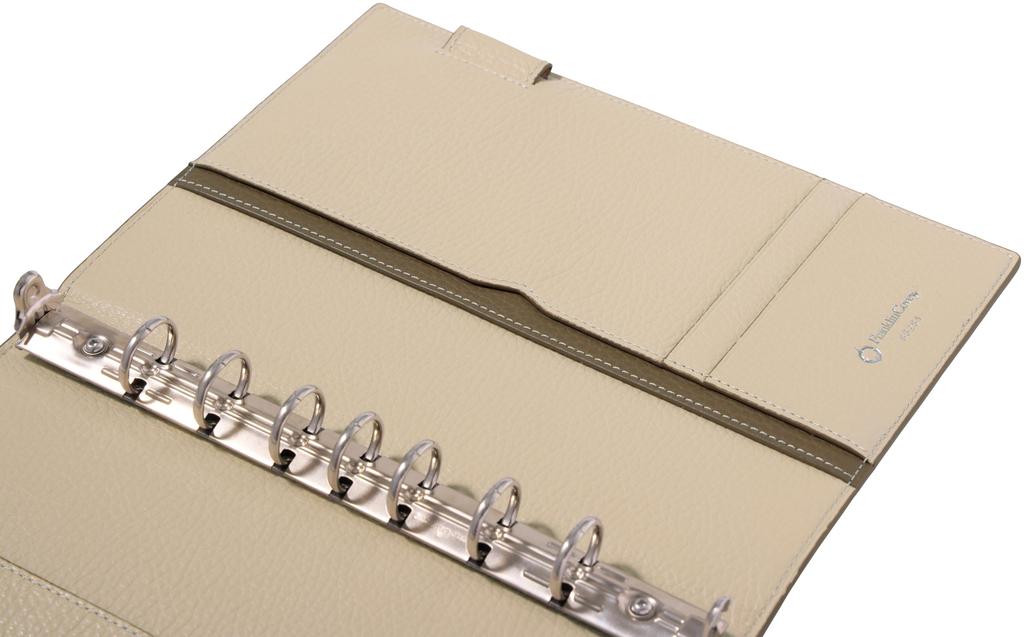 Franklin Planner Classic Shrink Leather Binder, 20mm, Beige, 86284