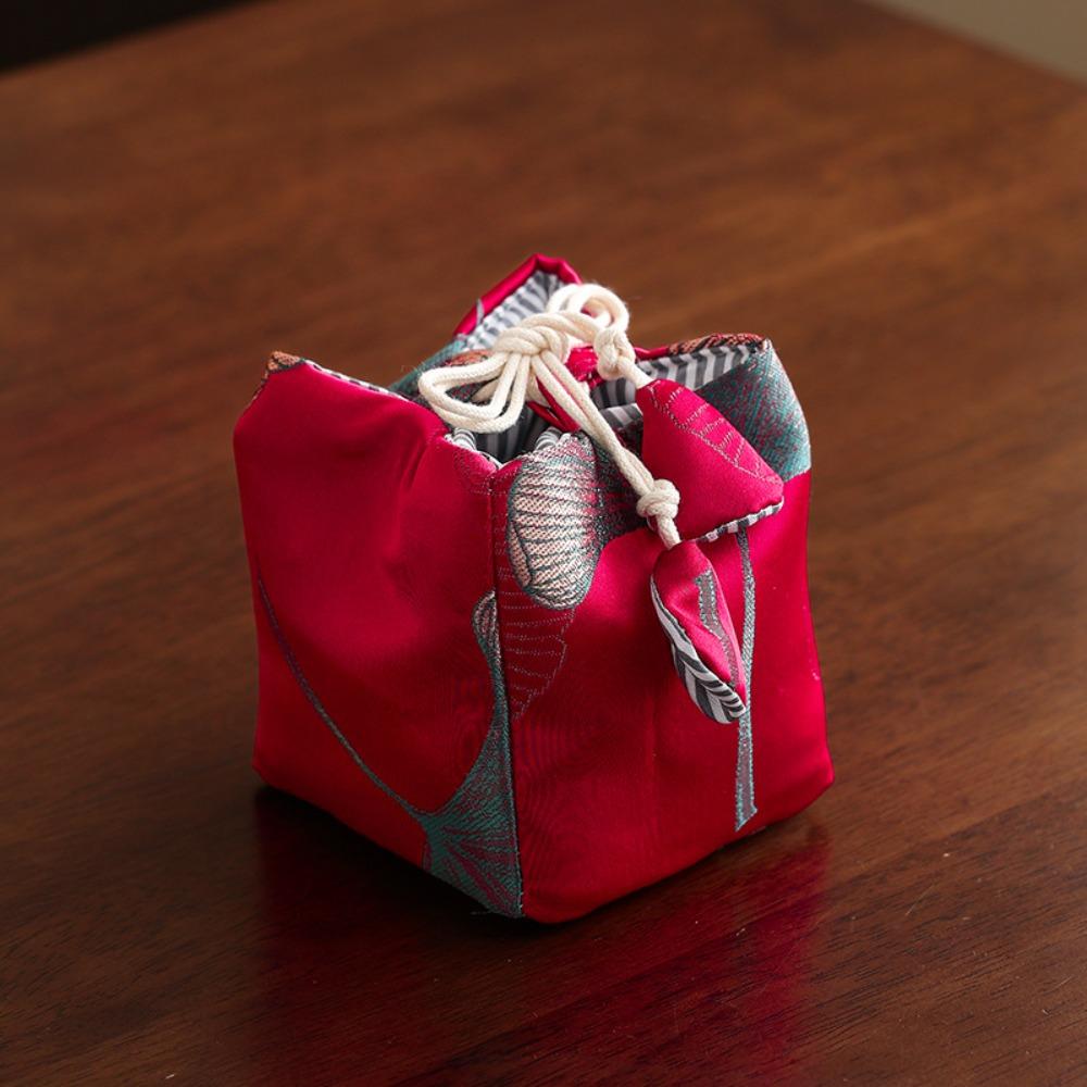 Небьющийся чехол для хранения чайной посуды, вышитая сумка в китайском стиле для мелких предметов