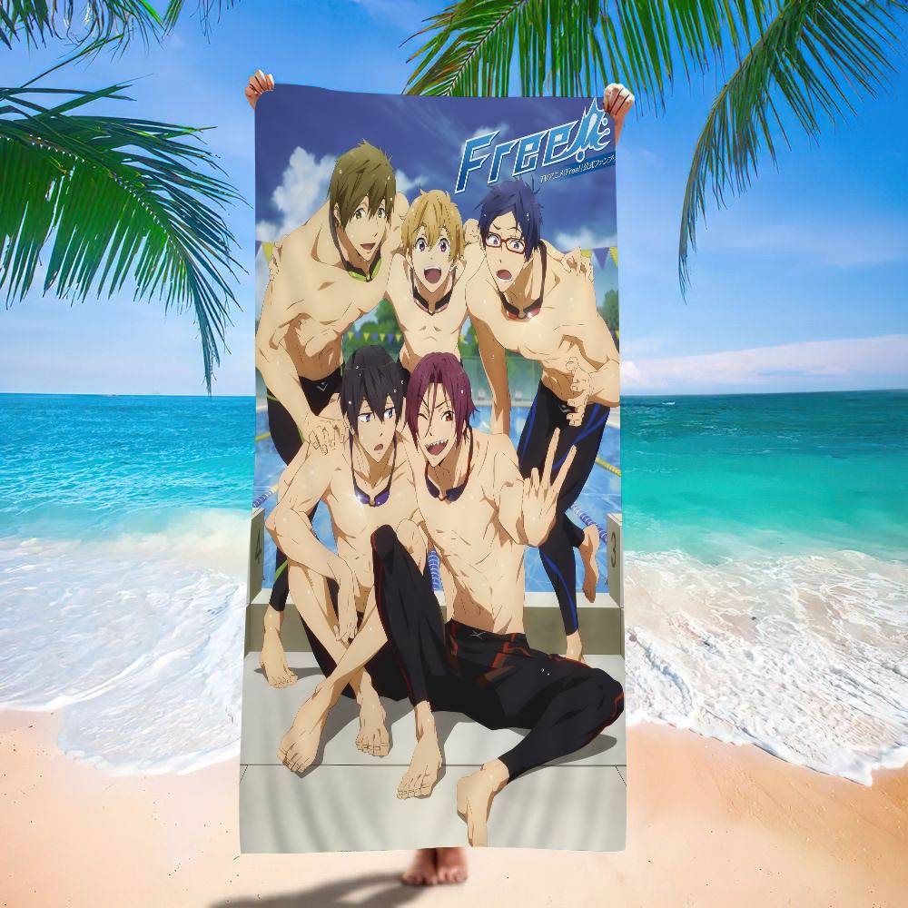 Anime Free Iwatobi Swim Club Big Microfiber Beach Towels Quick Dry Towel Sand Beach Towels Pool Towel for Travel Swim Pool Yoga