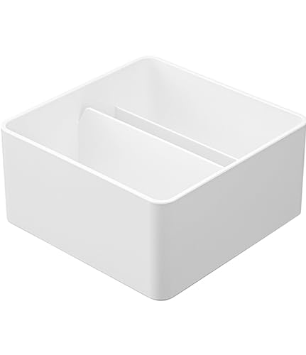 Yamazaki Makeup Box, White, Approx. W31 x D15 (including handle) x H15.5cm, Tower Design, Portable with Handle, 5453