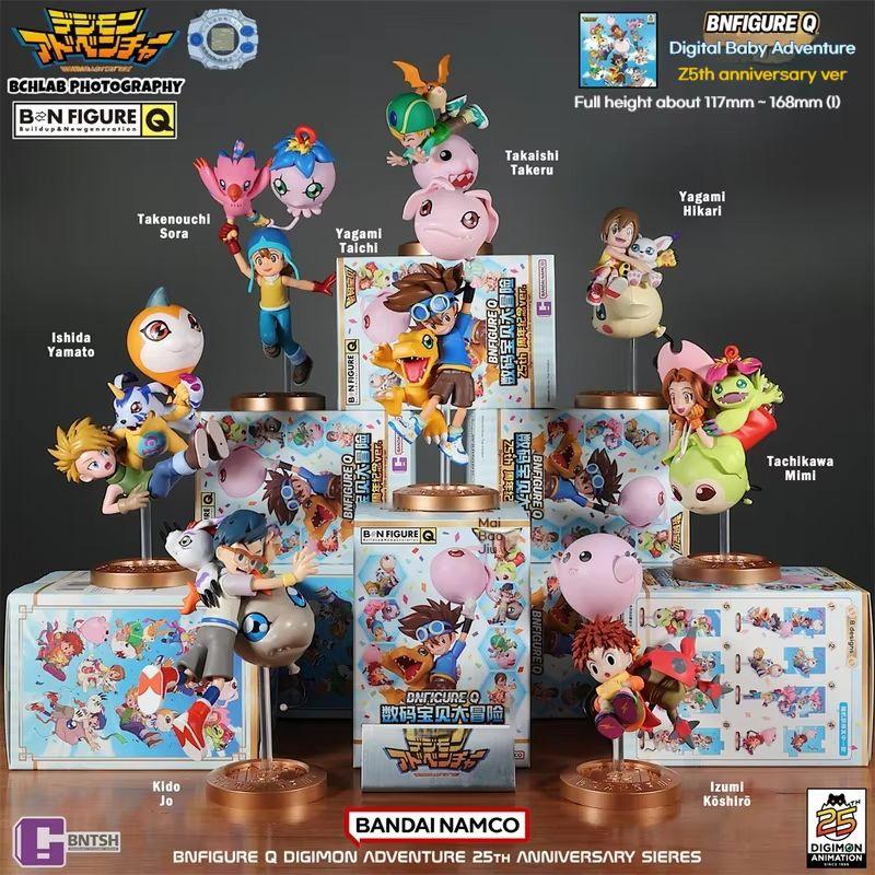 BN Фигурка Q Digimon Adventure 25-й Юбилейная Версия Серия Сюрприз-бокс Памятные Игрушки для Украшения Рабочего Стола из Детства Mystery Box Подарки