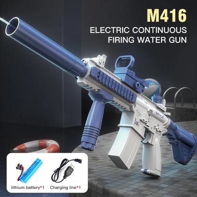Нетоксичный M416 Водяной пистолет Электрический пистолет Стреляющая игрушка Летний пляж Открытый Полностью автоматический Стрельба Веселая игрушка Для детей Взрослых Подарок