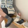 Boneless stacking socks women's socks ins autumn and winter wool socks women's thickened warm fungus lace pinstriped medium tube socks