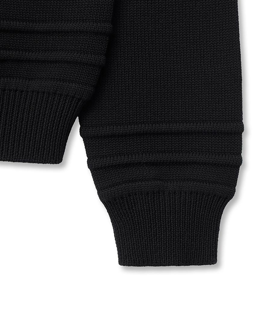 NOIRER FOR WOMAN Lux Cotton Classic Button-Up Sweater (Black)