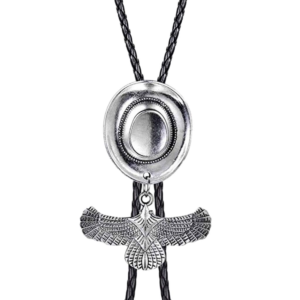 Винтажный западный ковбойский галстук-боло Ковбойская шляпа Галстук Панк Ожерелье Аксессуар для костюма Американский галстук-бола Западный