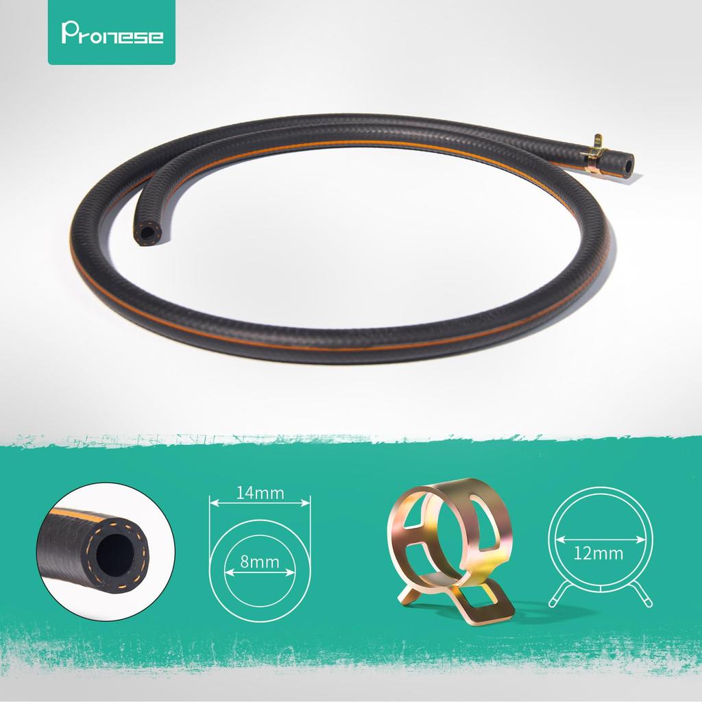 Pronese Fuel Hose, Inner Diameter 0.3 inch (8 mm), Total Length 3.3 ft (1