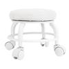 Low Roller Seat PU Leather Low Stool Mute Wheel Swivel Low Height Round Roller Chair for Home