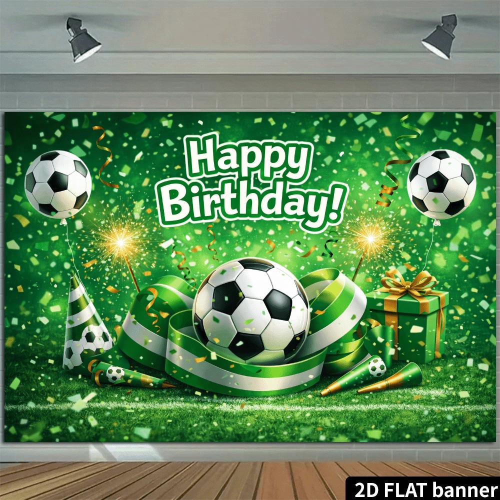 2DFlat Football Theme Birthday - Fusion of Football and Birthday Elements