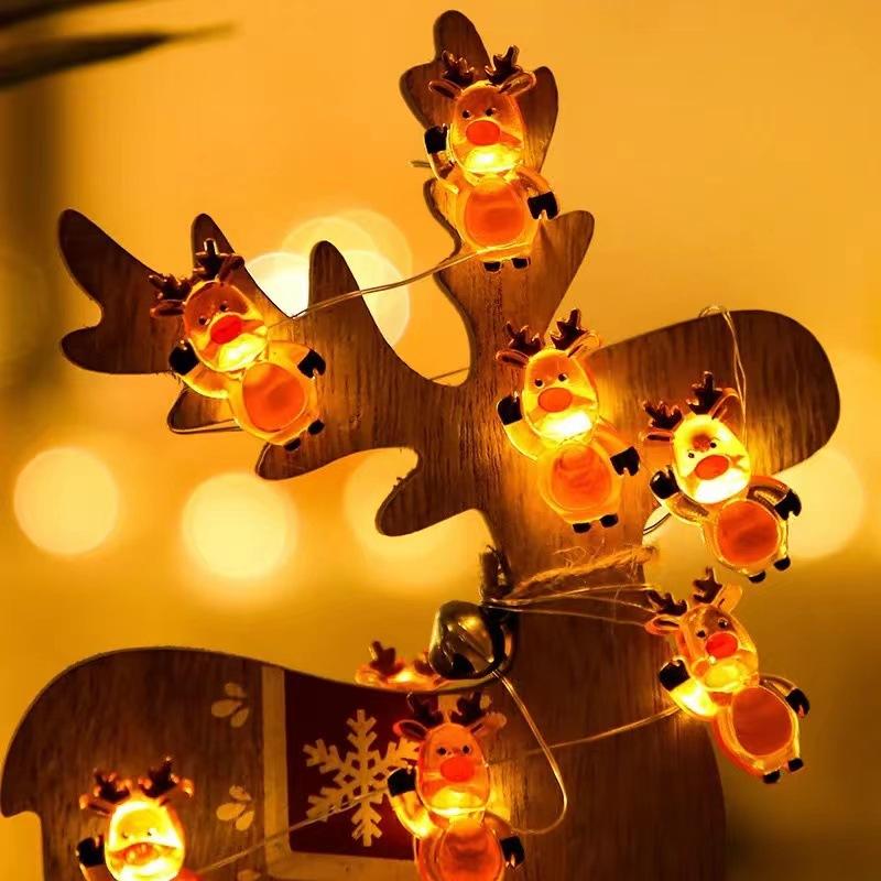 Snowflake Elk Santa Claus LED Garland String Lights Christmas Tree Decoration New Year Home Fairy Light